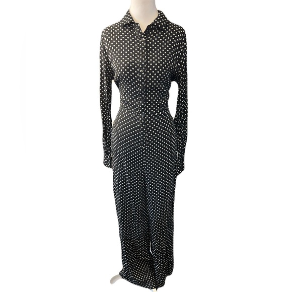 Gianni Bini Pants - GB Gianni Bini Black White Floral Playsuit Pantsuit  Large